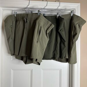 Women’s All in Motion Sage & Olive Green Active Shorts/ Skort Bundle 2X/3X